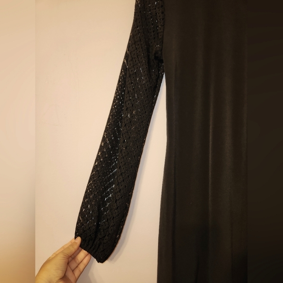 MICHAEL KORS Midi Length Lace Long Sleeve Dress Black, size S - Picture 4 of 11